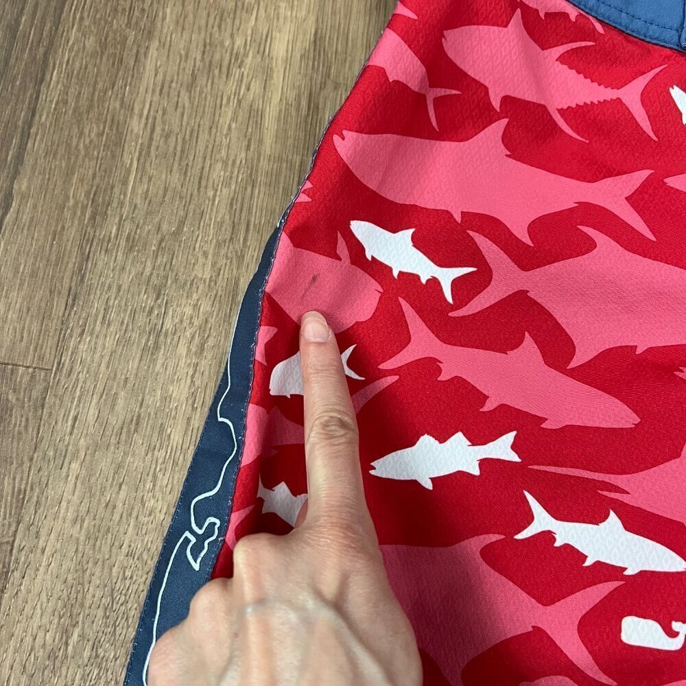 VINEYARD VINES Red Shark Board Shorts Swim Trunks Sz 28 - Picture 10 of 10